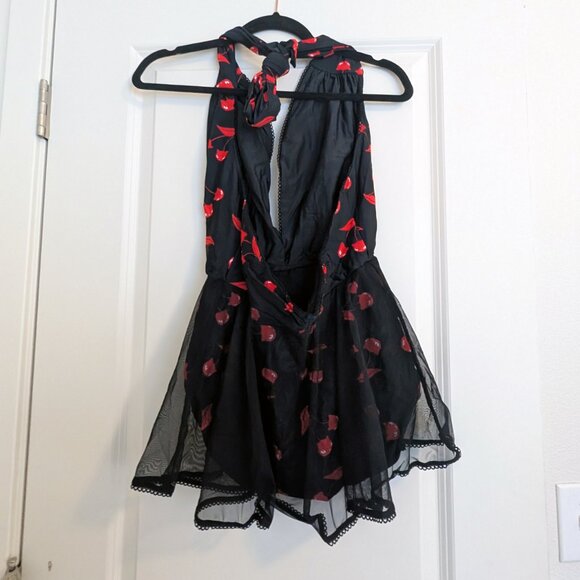 Emily The Strange x Unique Vintage Cherry Cats Skirted Wendy Swimsuit - Picture 6 of 10